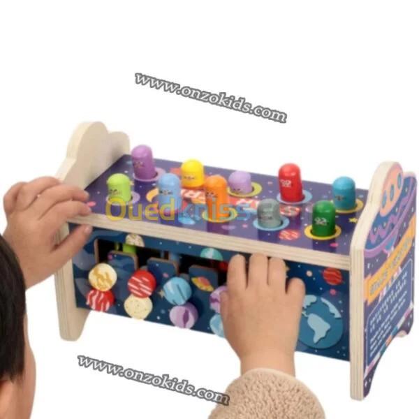 jeux éducatif  Jeu de taupe 5 en 1 jeu d apprentissage en bois pour bébé