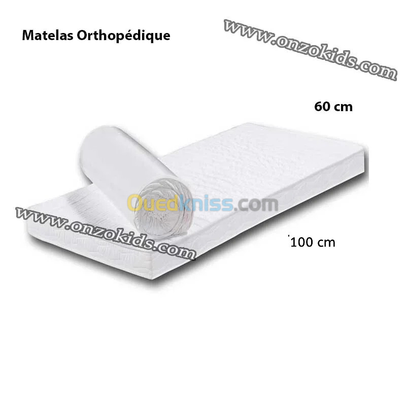 Matelas orthopédique pour bébé 100 cm X 60 cm D30