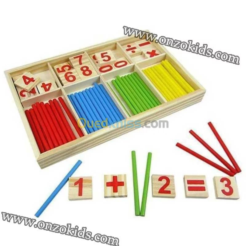 Jouet éducatif Jeu de bâtons de mathématiques en bois Montessori