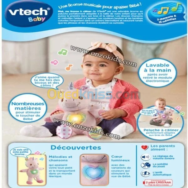 Peluche licorne musical -Maé, ma licorne à câliner | Vtech