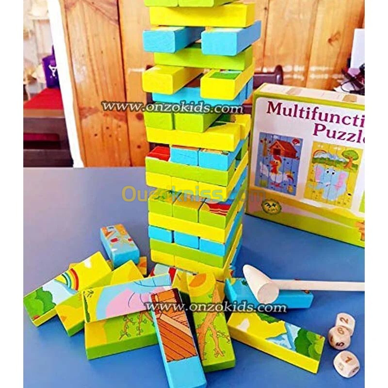 Multifunctional puzzle jenga