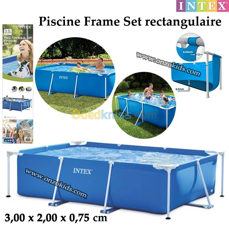 Piscine Frame Set rectangulaire 3,00 x 2,00 x 0,75 -Intex