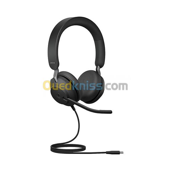 CASQUE JABRA EVOLVE2 40 Noise Cancelling Microsoft Teams Certified - USB-C Cable