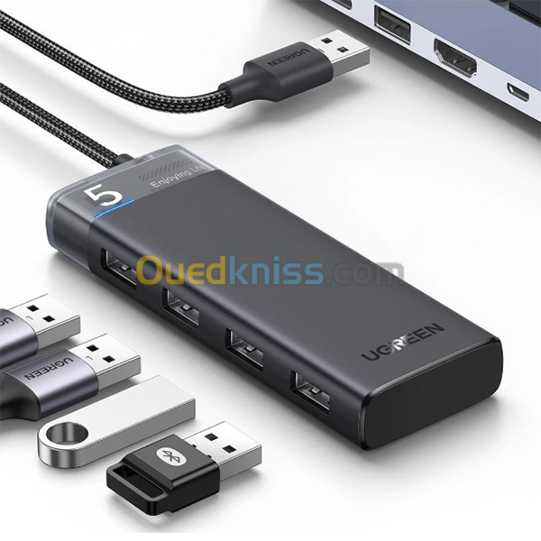 Hub UGREEN USB 3.0 slim 4 ports avec indicateur LED REF : 15548