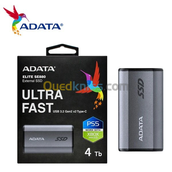 DISQUE DUR EXTERNE SSD ADATA SE880 4 To