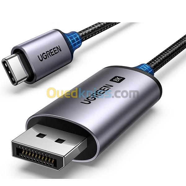 Câble USB C vers DisplayPort UGREEN Thunderbolt DP 1.4 (2 mètres)  REF : 25158