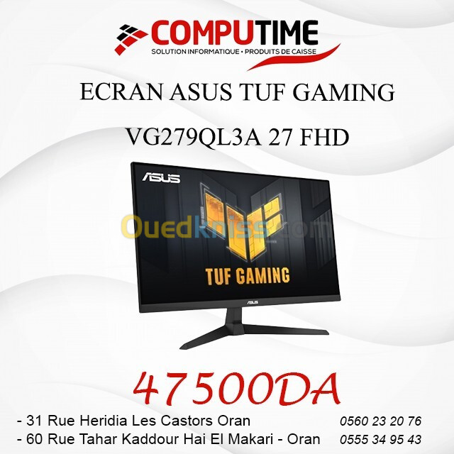 ECRAN ASUS TUF GAMING VG279QL3A 27 FHD