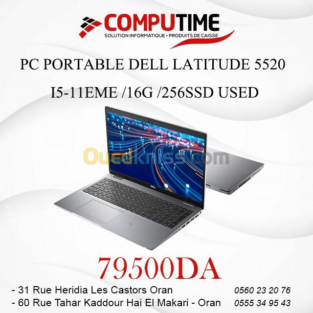 PC PORTABLE DELL LATITUDE 5520 I5-11EME /16G /256SSD USED