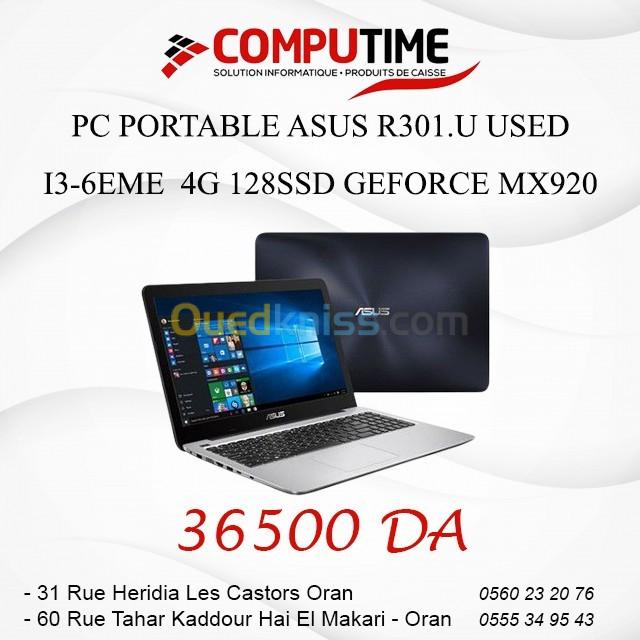 PC PORTABLE ASUS R301.U USED  I3-6EME  4G 128SSD GEFORCE MX920