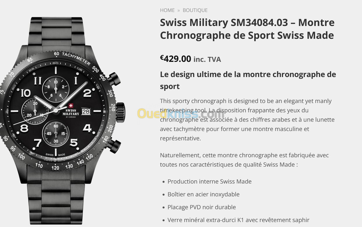 Swiss Military SM34084.03 - Montre Chronographe de Sport Swiss Made