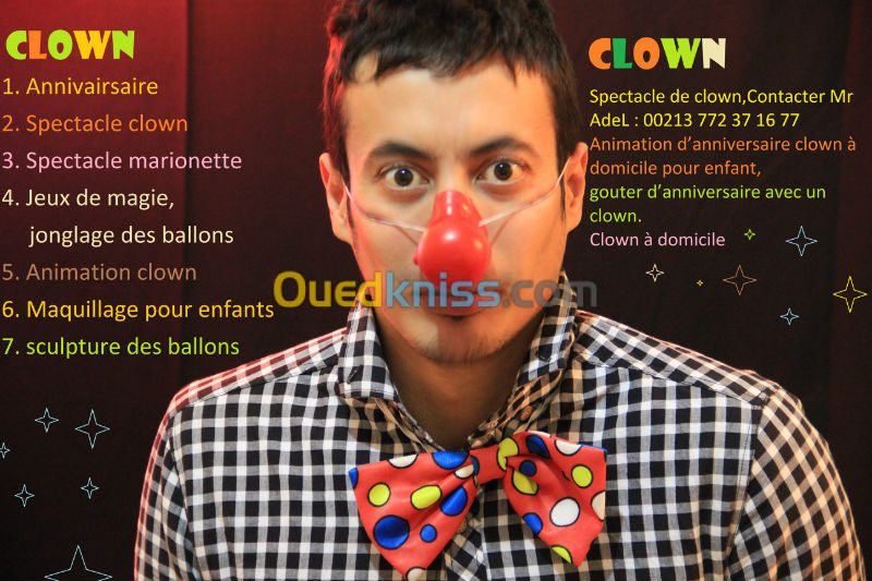 clown anniversaire domicile sur alger