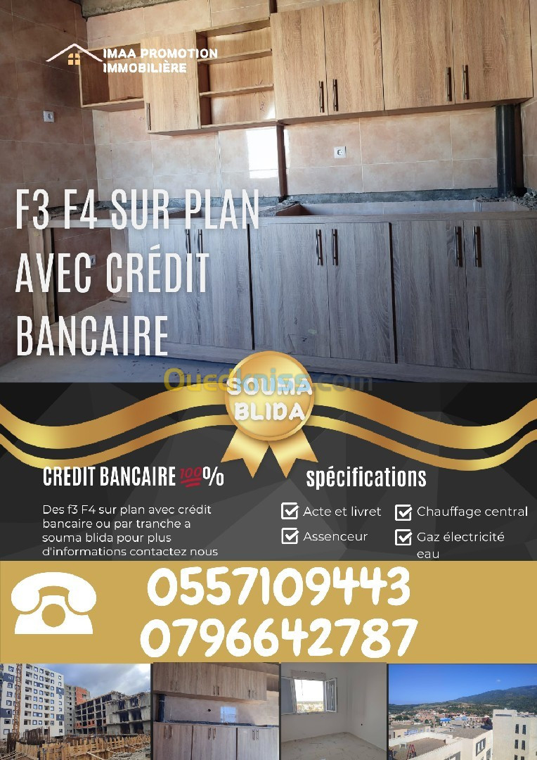 Vente Appartement F3 Blida Soumaa