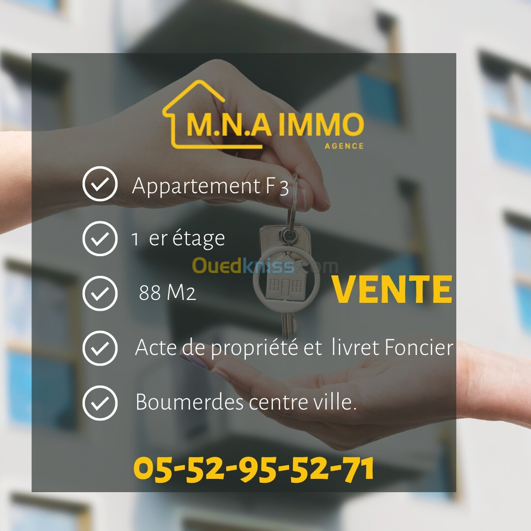 Vente Appartement F3 Boumerdès Boumerdes