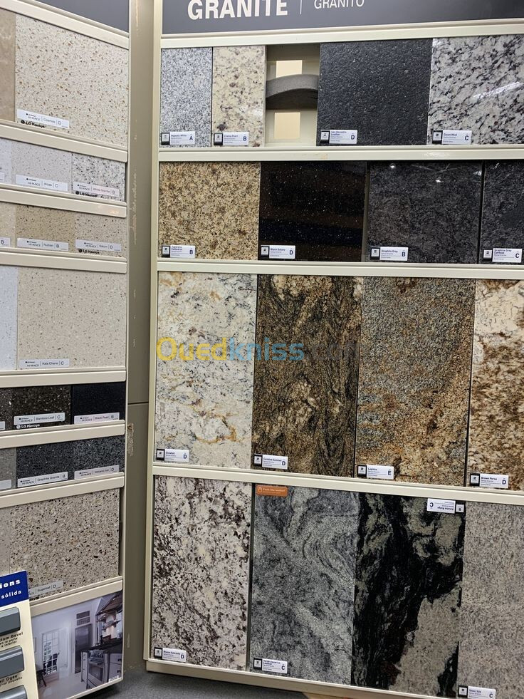 Marbre , Granite, Quartz 