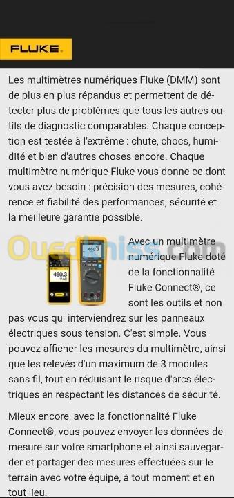 Fluke Algérie - Instruments de mesures numérique-