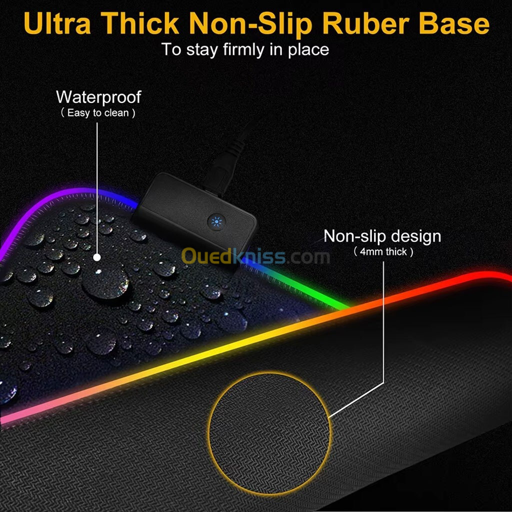 Tapis de souris de jeu RGB Mac tech