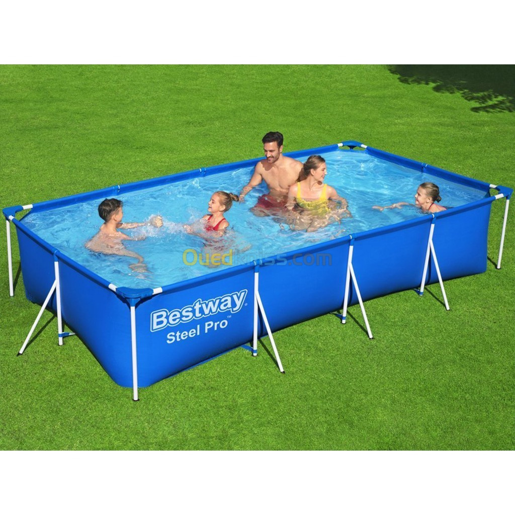 Steel Pro Piscine Rectangulaire Avec Pompe Filtrante 400 x 211 x 81 cm Bestway  