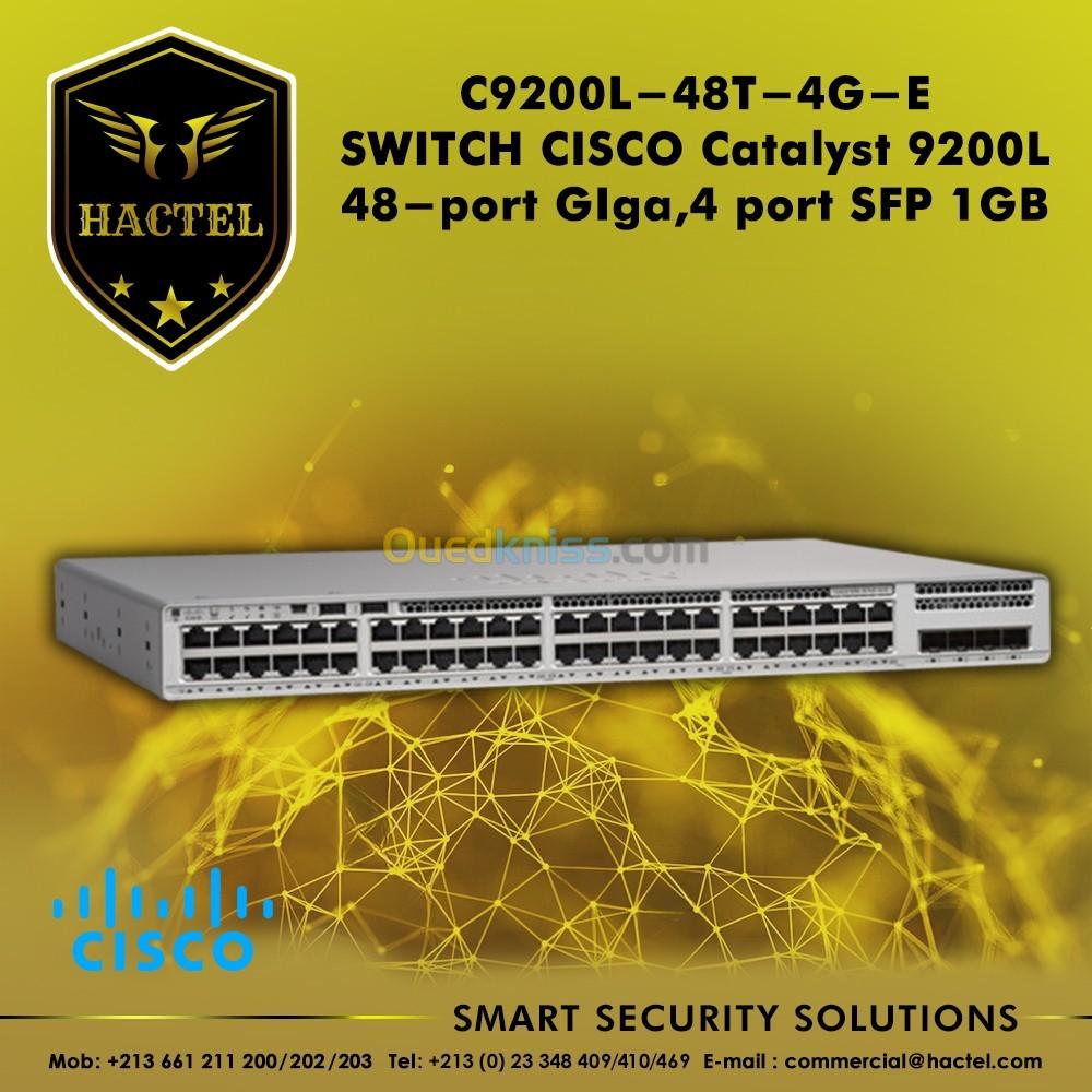 Switch Cisco Catalyst  C9200L-48T-4G-E , 48 Ports Giga , 4 Ports SFP 1GB 