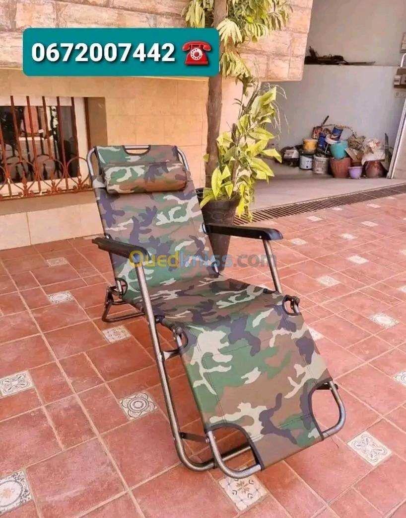 Chaise Longue Pliable et réglable, Portable et Durable Motif Camouflage