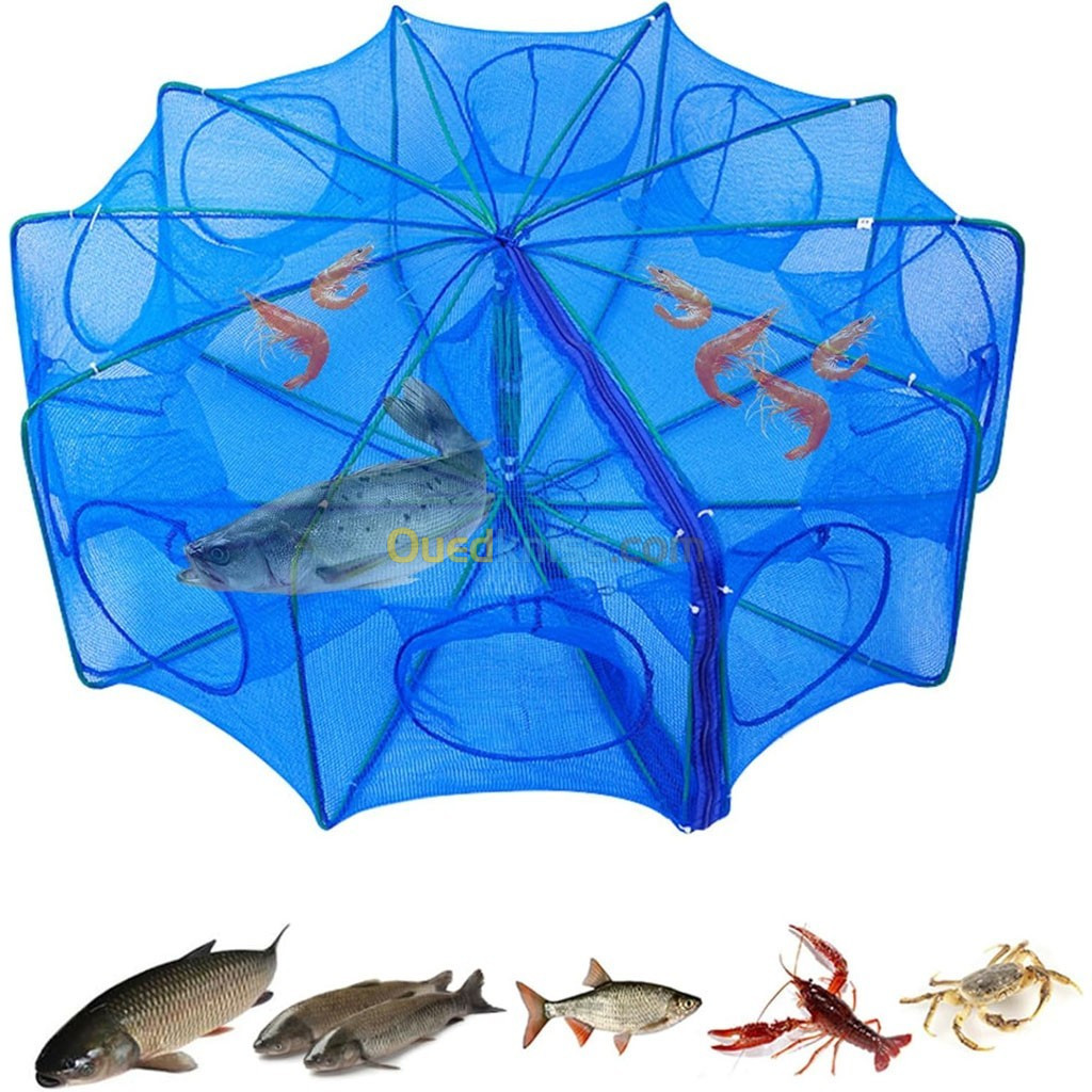    Piège de Pêche Poissons 10 Trous Facile a Installer 80cm