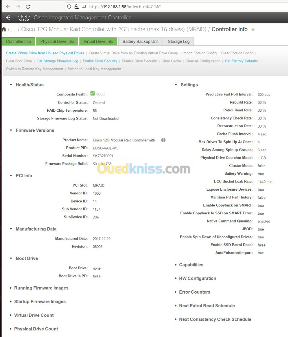 Serveur Cisco UCS C240 M5 - 2x Xeon Gold 6138 - 80x 2,0 GHz - 256 Go de RAM (ECC) - 4x 1.2 To 10K