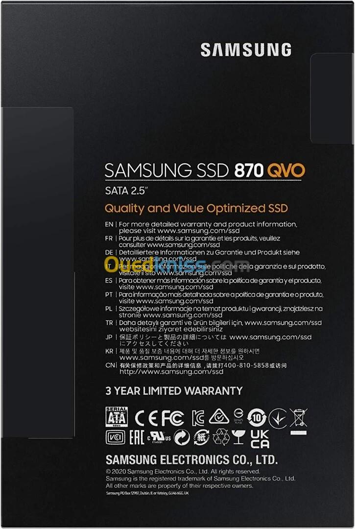 Samsung 2TB SSD Disk Dur 870 QVO Sata