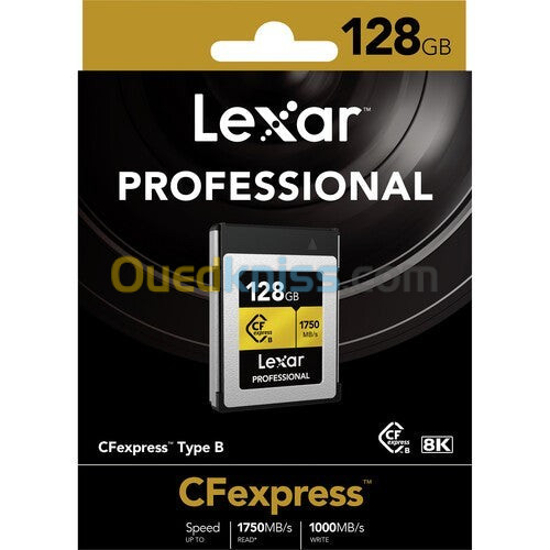 Lexar CFexpress Professional GOLD Type-B 128 Go 1750 Mo/s 1500Mo/s