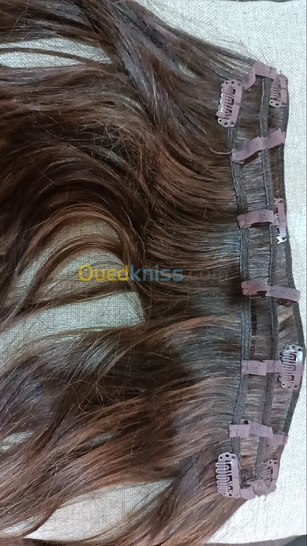 Lot Extension de cheveux a clips queue de cheval et frange 