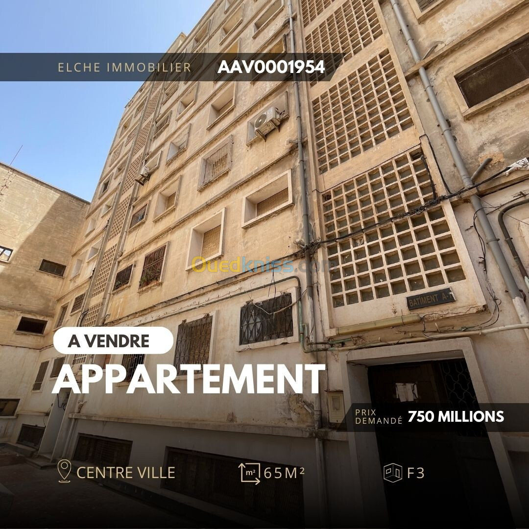 Vente Appartement F3 Oran Oran