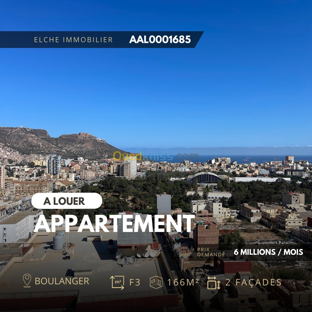 Location Appartement F3 Oran Oran