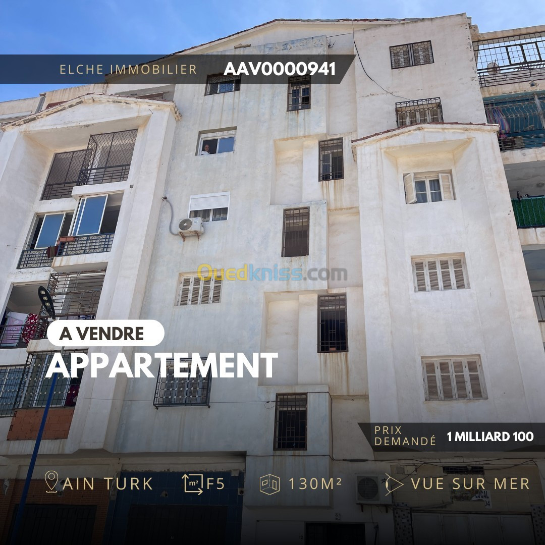 Vente Appartement F5 Oran Ain el turck