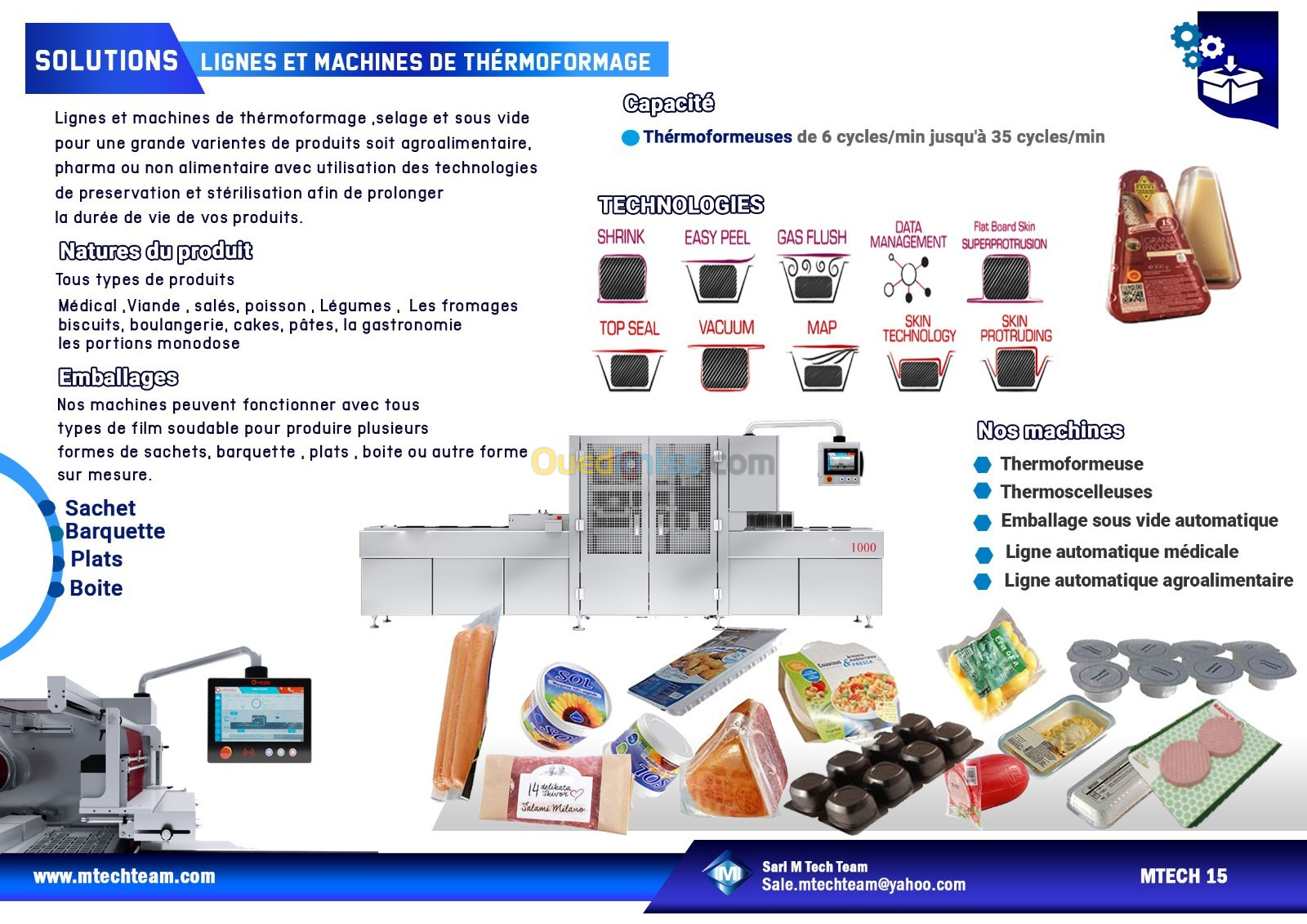 Thérmoformeuse, Scelleuses et machines sous vide