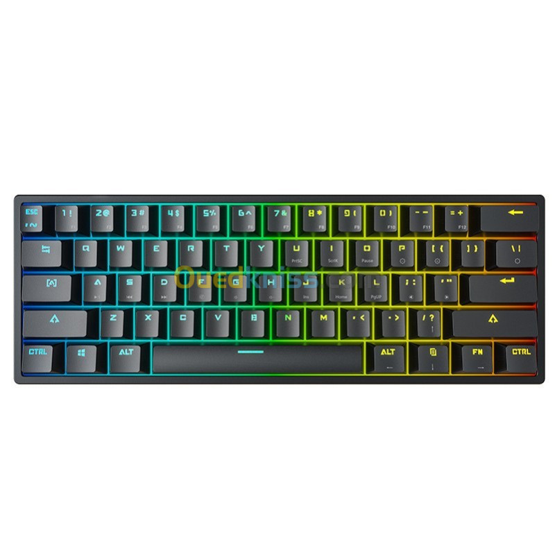 Mechanical Keyboard LEAVEN K620 Gaming 60% Wired RGB (Black)