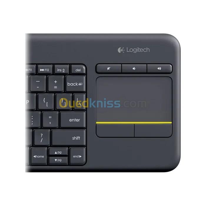 Clavier Sans Fil Logitech K400 Plus Touch TV Avec Contrôle Média et Pavé Tactile, AZERTY