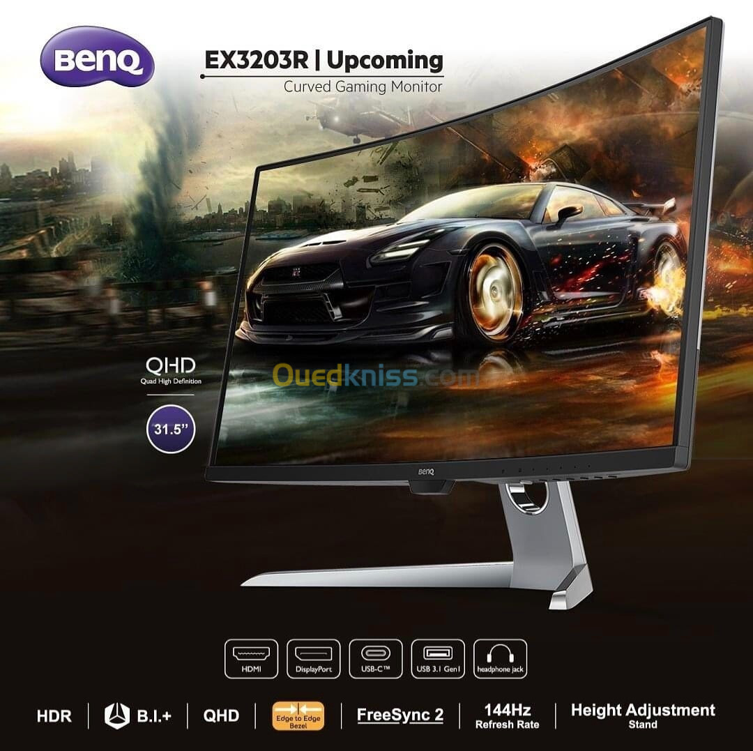 ECRAN  BENQ EX3203R 32'' Curved QHD - Parfait pour Gamers & Cinéma