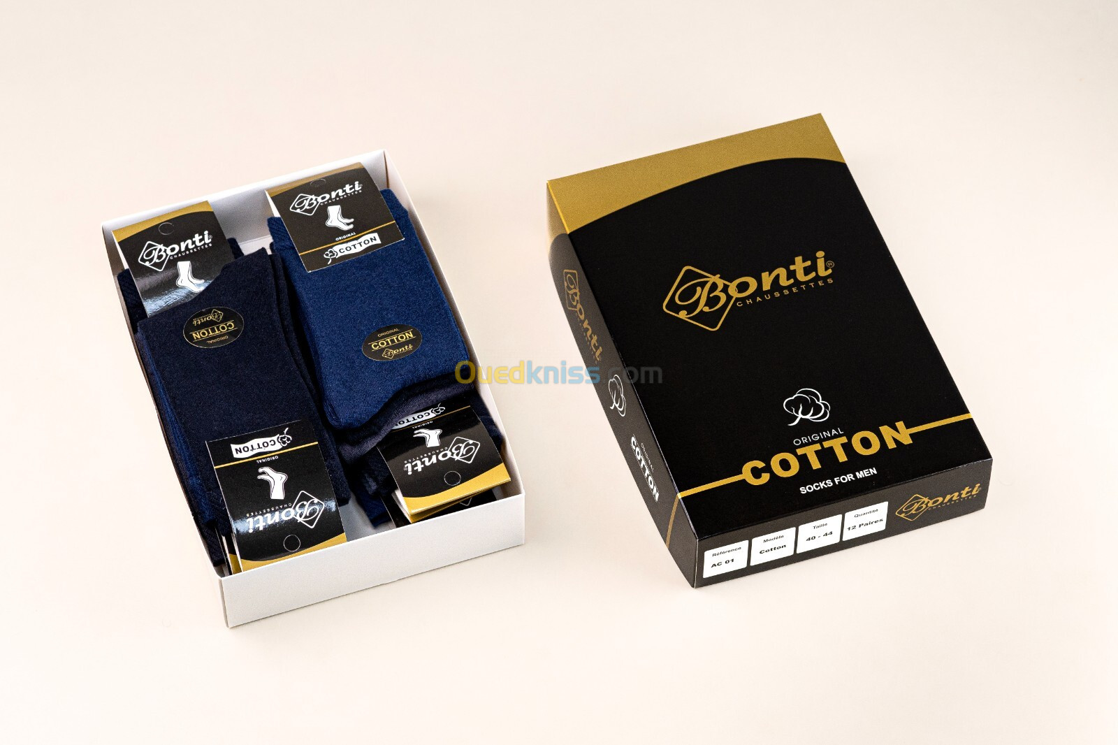 Pack de 12 Paires de Chaussettes en Cotton 100% Classiques pour Hommes, Sans Couture, Taille: 38/44