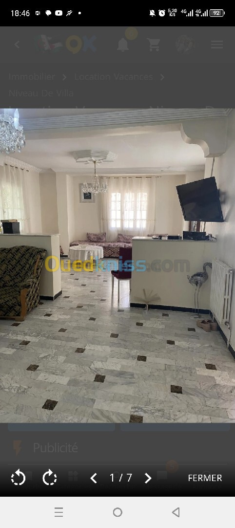 Location Niveau De Villa F3 Tlemcen Tlemcen