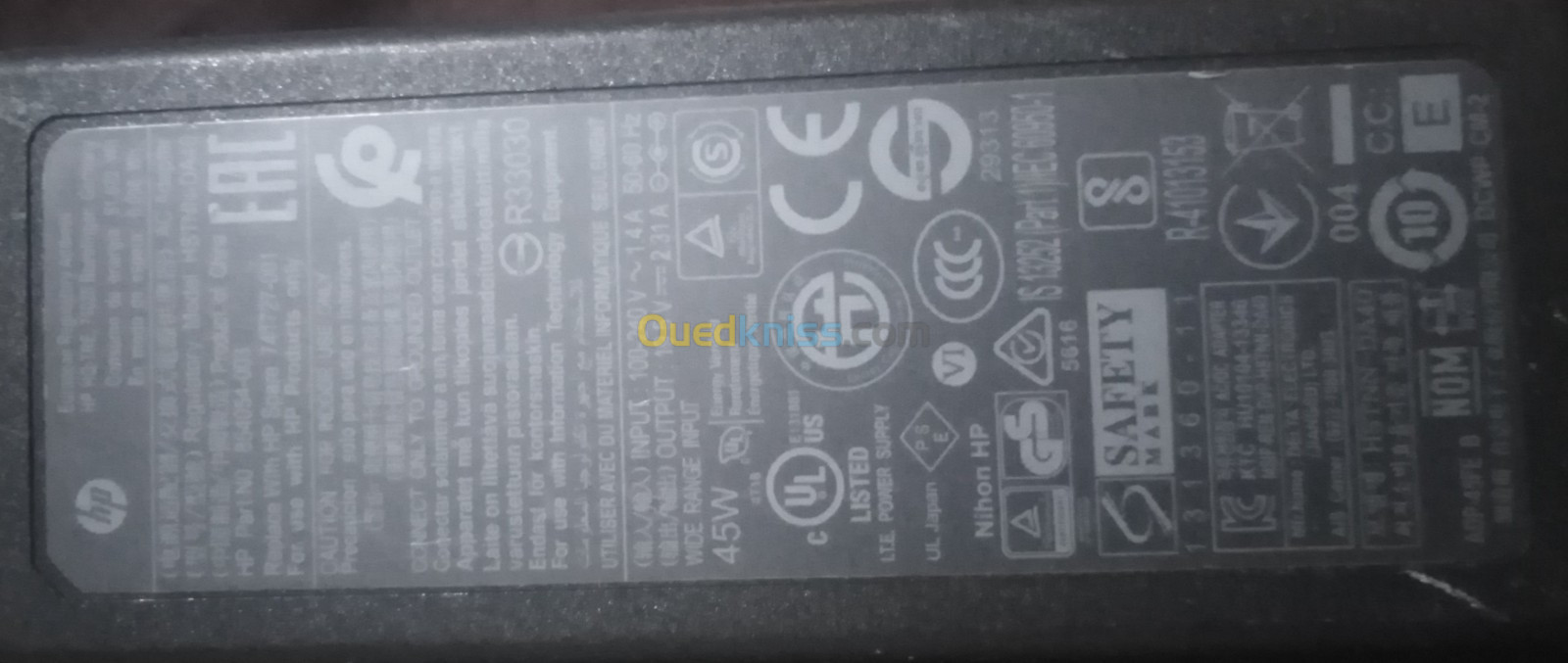 Chargeur laptop HP Model:HSTNN-DA40 / 45W 19.5V 2.31A fiche bleu Original