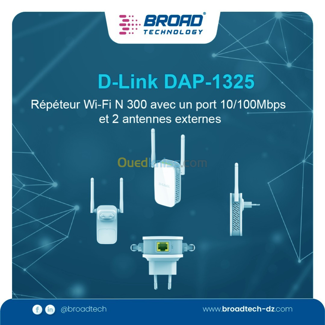 DAP-1325 Répéteur Wi-Fi N 300 avec un port 10/100Mbps et 2