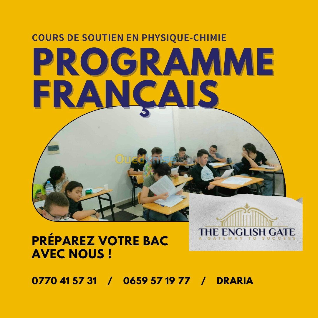 Cours de Soutien en Physique-Chimie  Programme Français