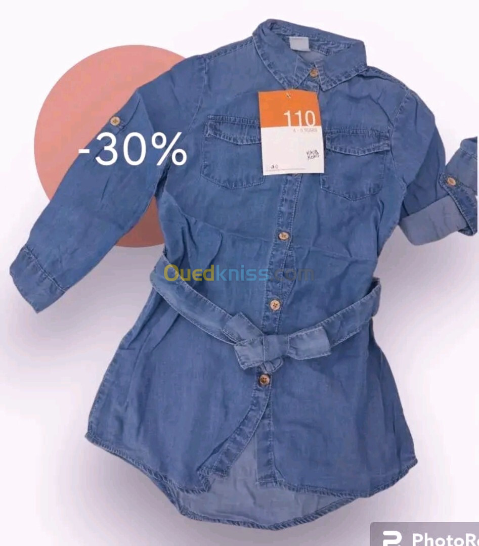 ليكات جين Robe chemise jean جملة