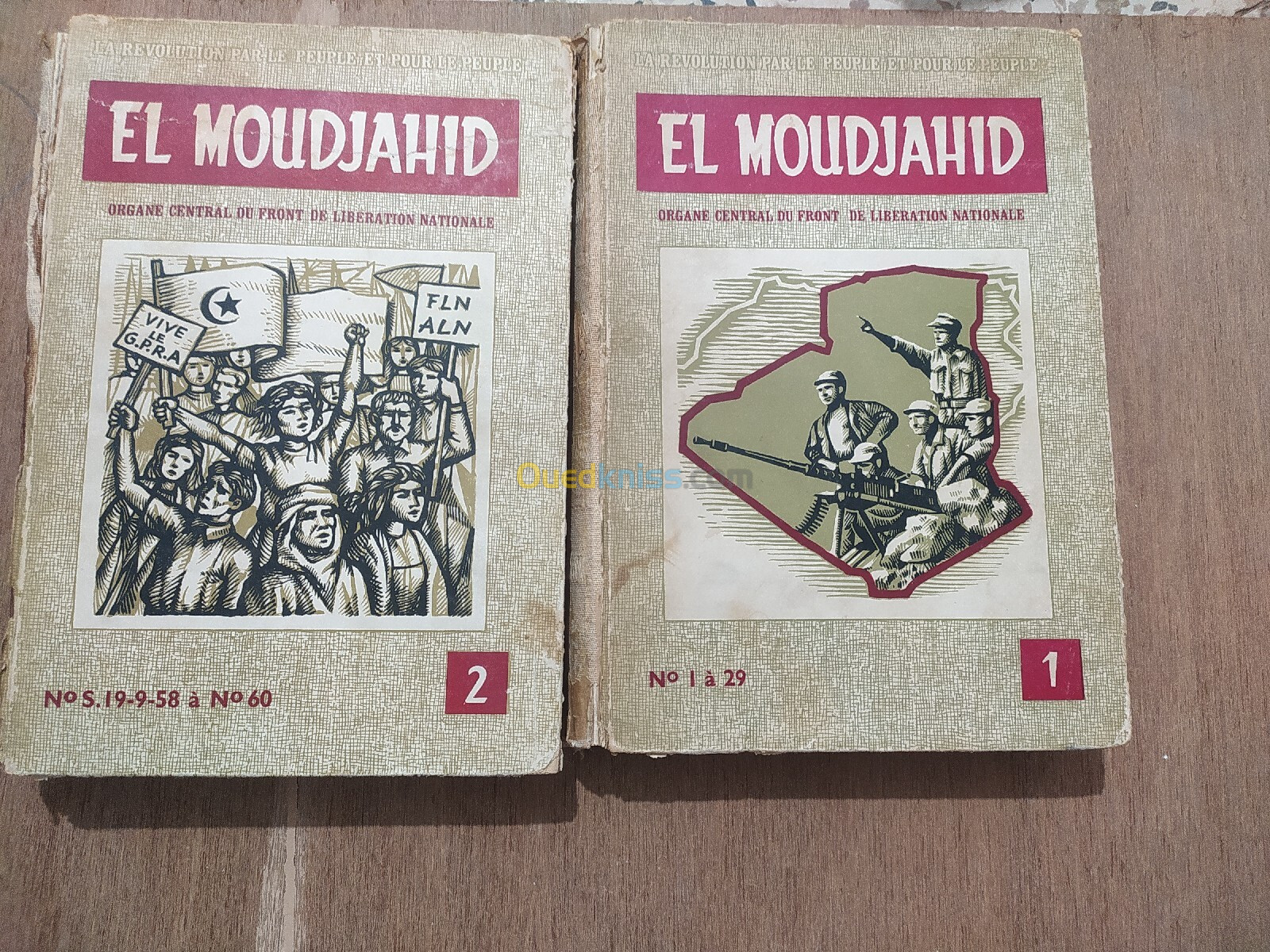 2 livres el moudjahid imprimé 1962