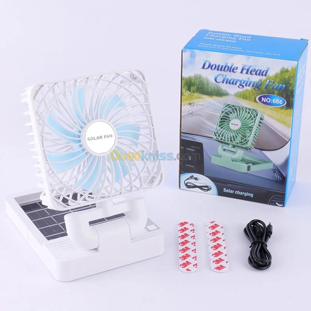 Ventilateur de Voiture multifonctionnel USB Charge avec Panneau Solaire