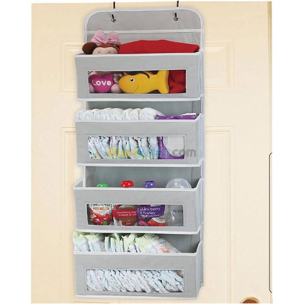 Organisateur de Rangement Polyvalent Pliable pour Porte en Tissu Doux