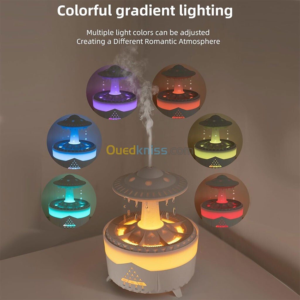 Lampe dhumidification par gouttelettes deau 350ML ultrasonique avec télécommande