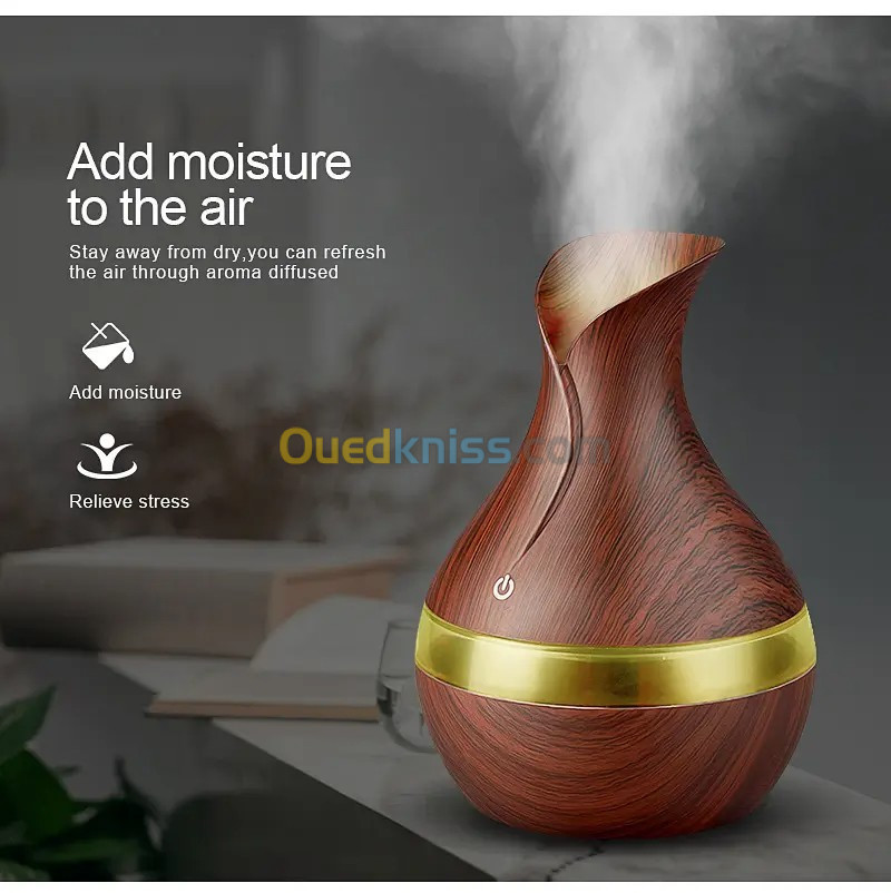 humidificateur vase 300ml Aromathérapie Diffuseur Avec 7 Couleur LED Lumière V2