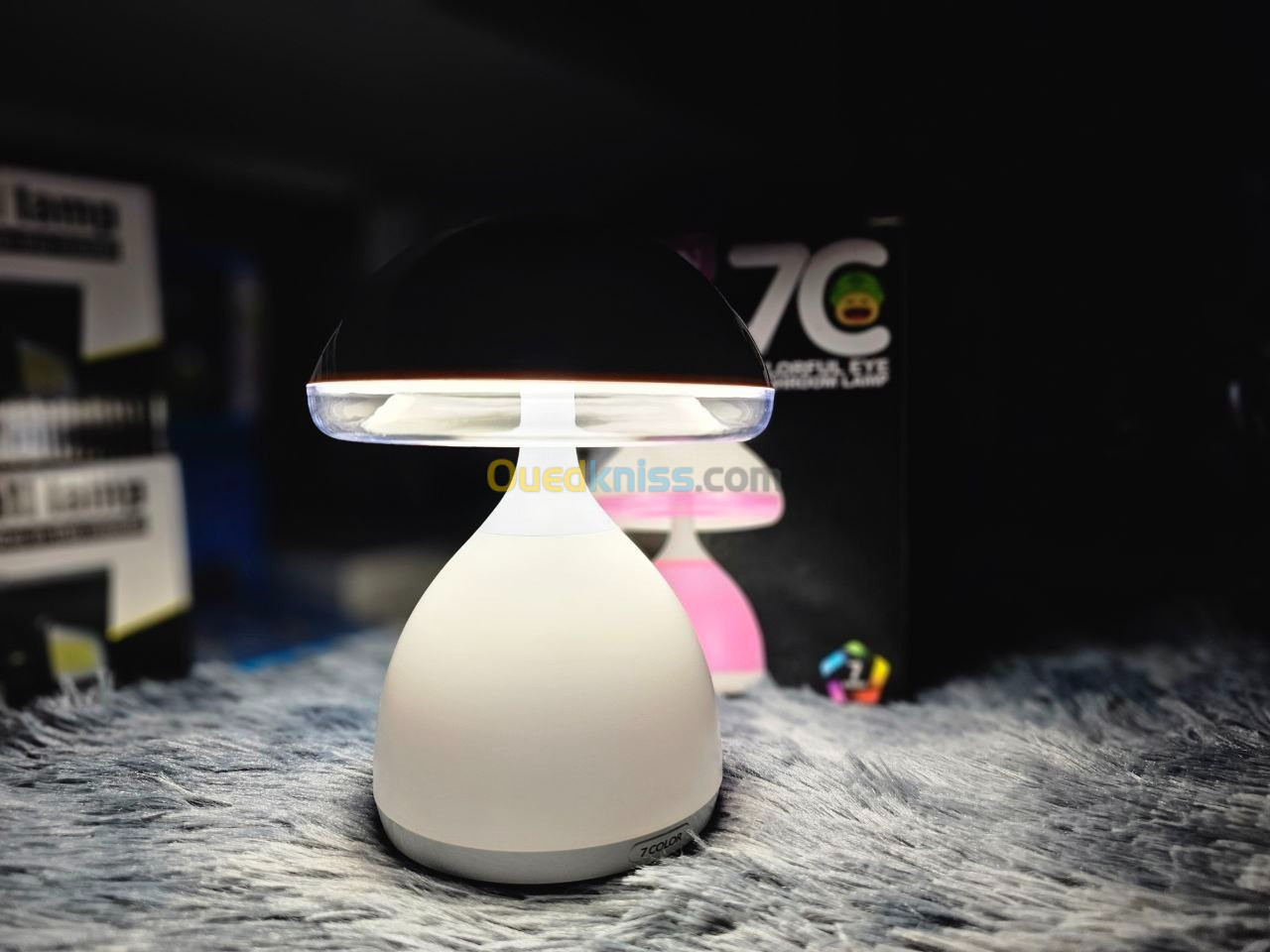 مصباح بجانب السرير بمستشعر لمس الفطر LED قابل للتعتيم RGB Lampe de chevet