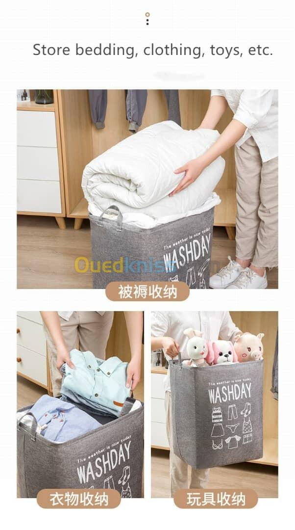 Panier à linge de grande capacité pliable pour vêtements couette pour salle de bain moderne