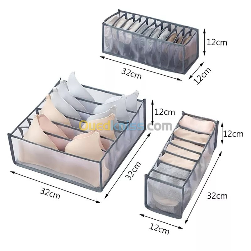 Organisateur de Sous-Vêtement Transparent 3PCS dans Tiroirs Stockage Placard Idéal