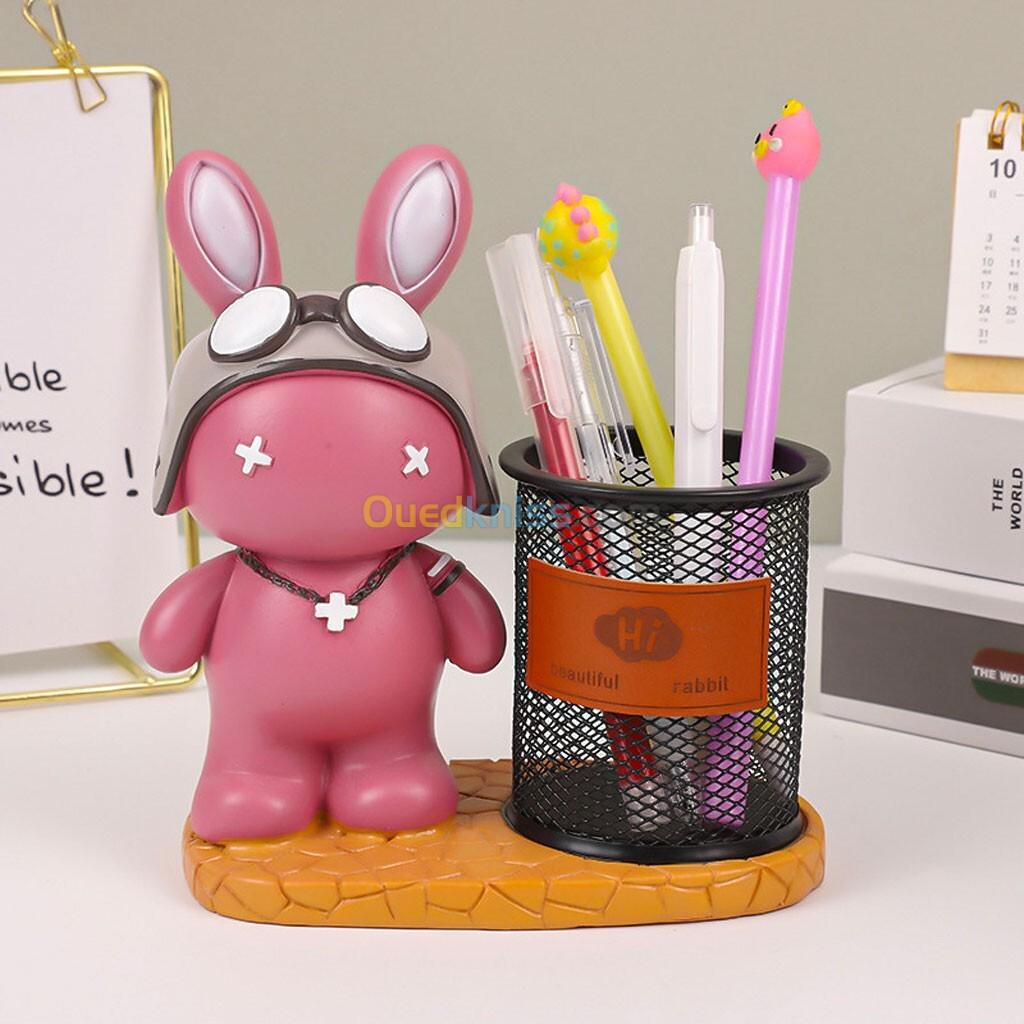 Pot à crayons multifonction haute capacité Motif lapin mignon - Décoration maison